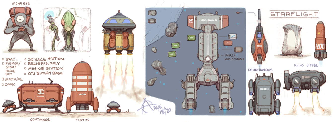 Starflight Ship and Terrain Vehicle